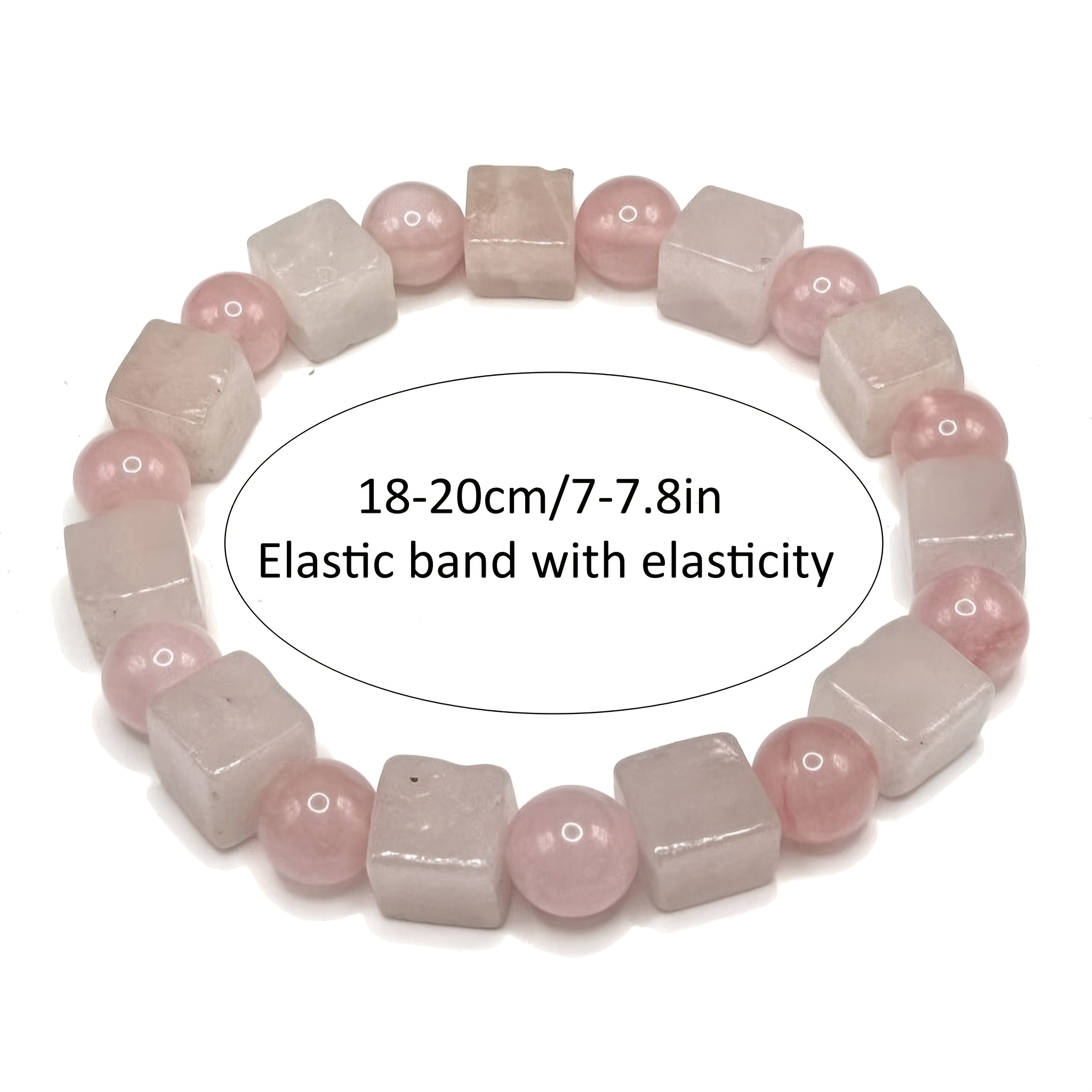 Light Pink Crystal Bracelet, Bohemian Style